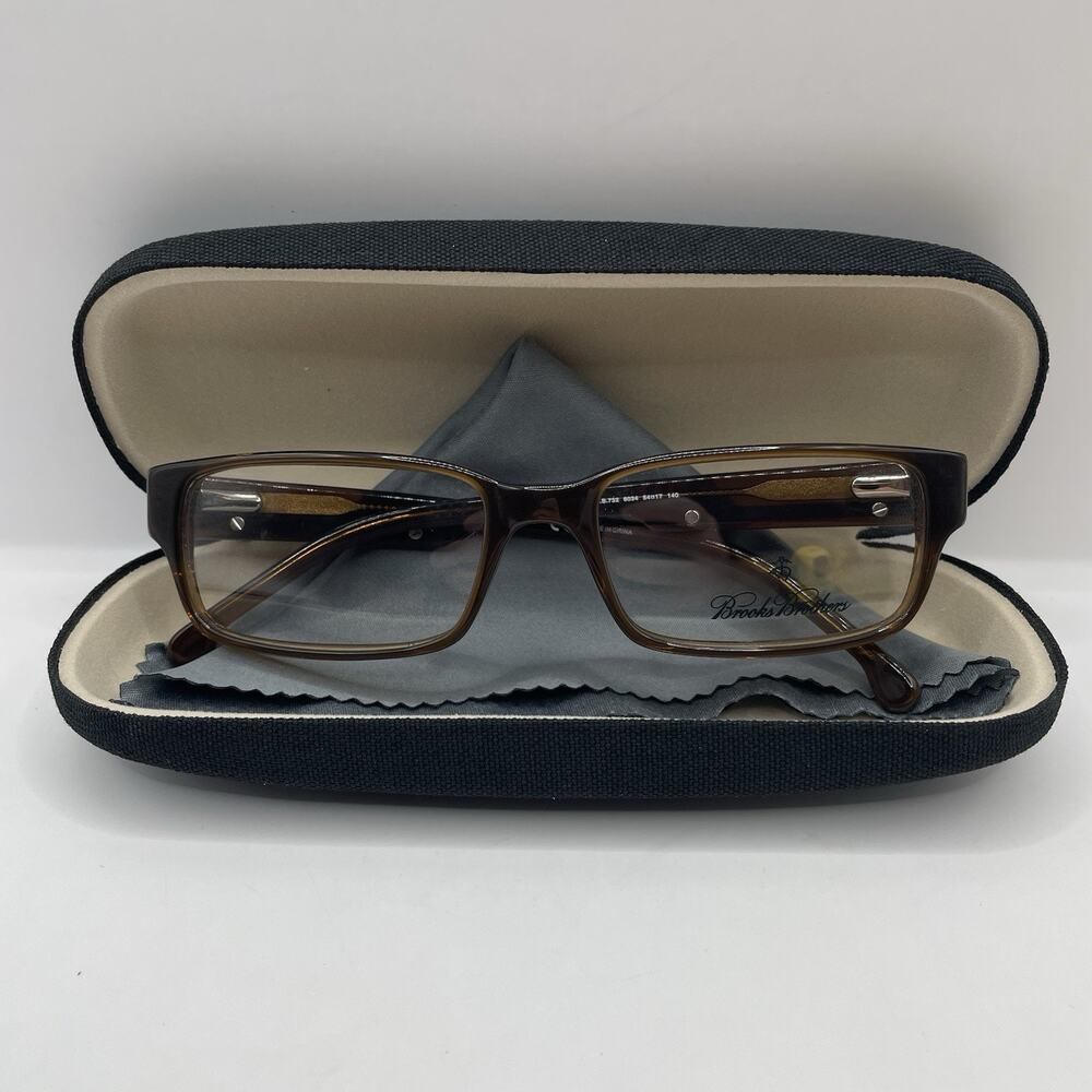 Brooks Brothers‎ BB732 6034 Eyeglasses Clear Brown Striped Frame 54-17-140 NWOT